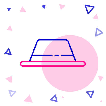 Line Man hat with ribbon icon isolated on white background. Colorful outline concept. Vector Illustrationのイラスト素材