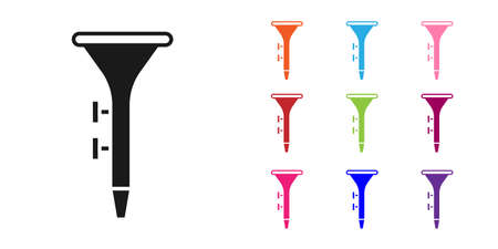 Black Musical instrument drum and drum sticks icon isolated on white background. Set icons colorful. Vectorのイラスト素材