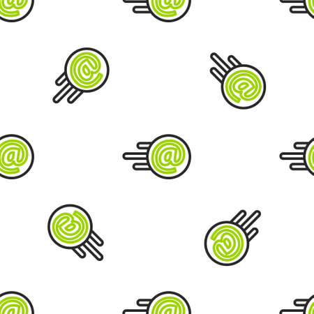 Line Mail and e-mail icon isolated seamless pattern on white background. Envelope symbol e-mail. Email message sign. Vector Illustrationのイラスト素材