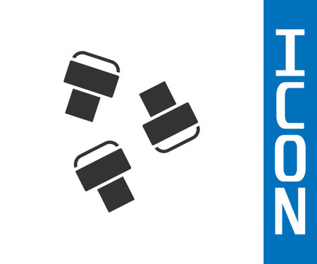 Grey Marker pen attachment icon isolated on white background. Vectorのイラスト素材