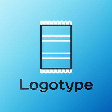 Line Beach towel icon isolated on blue background. Colorful outline concept. Vector Illustrationのイラスト素材