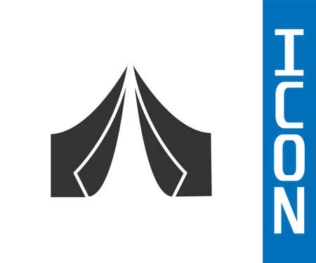 Grey Tourist tent icon isolated on white background. Camping symbol. Vectorのイラスト素材