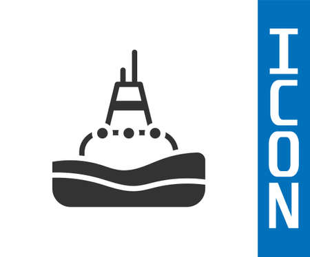 Grey Floating buoy on the sea icon isolated on white background. Vectorのイラスト素材