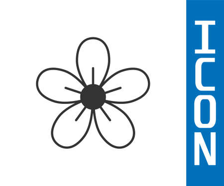Grey Flower icon isolated on white background. Vectorのイラスト素材