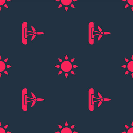 Set Wind turbine and Sun on seamless pattern. Vectorのイラスト素材