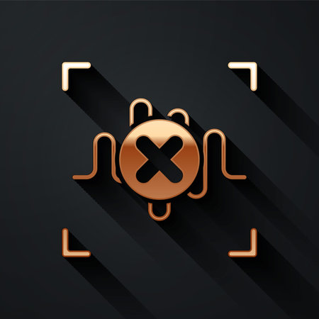 Gold Rejection voice recognition icon isolated on black background. Voice biometric access...
