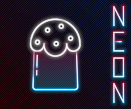 Glowing neon line Easter cake icon isolated on black background. Happy Easter. Colorful outline concept. Vector Illustrationのイラスト素材