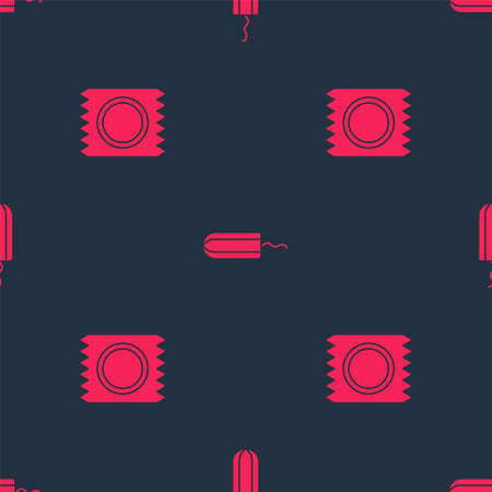 Set Condom in package safe sex and Sanitary tampon on seamless pattern. Vectorのイラスト素材