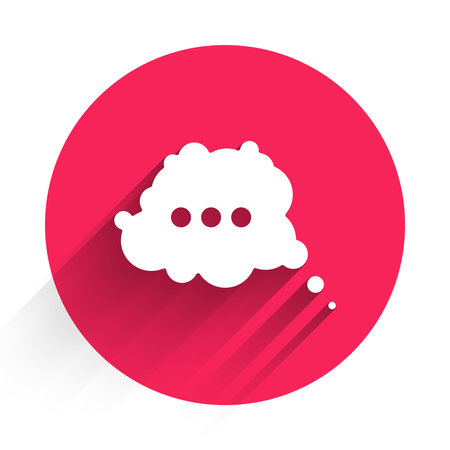White Speech bubble chat icon isolated with long shadow. Message icon. Communication or comment chat...