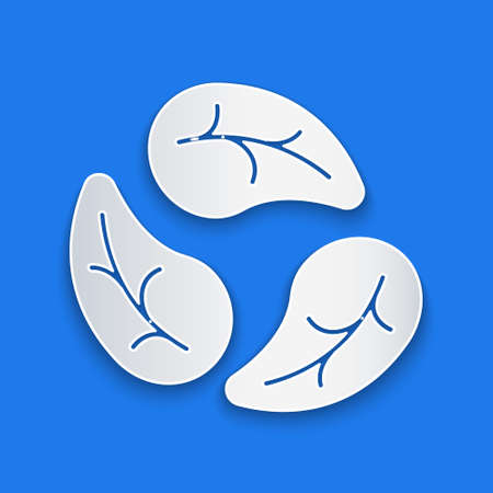 Paper cut Leaf icon isolated background. Leaves sign. Fresh natural product symbol. Paper art style. Vectorのイラスト素材
