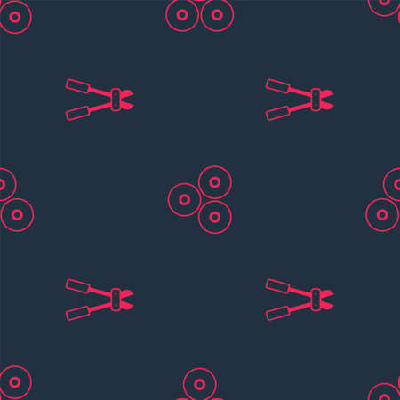Set Bolt cutter and Paint spray can on seamless pattern. Vectorのイラスト素材