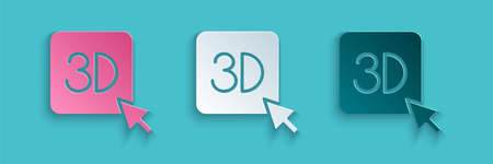 Paper cut 3D printer icon isolated on blue background. 3d printing. Paper art style. Vectorのイラスト素材
