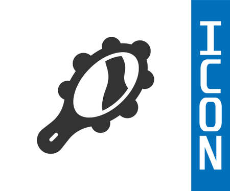 Grey Magic hand mirror icon isolated on white background. Vectorのイラスト素材