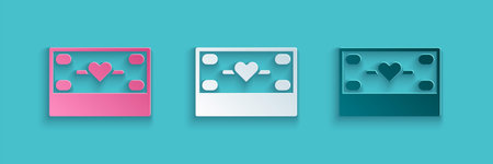 Paper cut Donation and charity icon isolated on blue background. Donate money and charity concept....