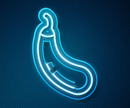 Glowing neon line Eggplant icon isolated background. Vectorのイラスト素材