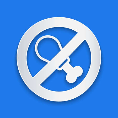 Paper cut No meat icon isolated Paper cut background. No fast food allowed - vegetarian food. Paper art style. Vectorのイラスト素材