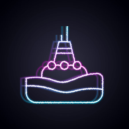 Glowing neon line Floating buoy on the sea icon isolated on black background. Vectorのイラスト素材