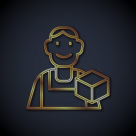 Gold line Graphic designer icon isolated on black background. Vectorのイラスト素材