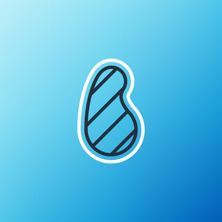 Line Steak meat icon isolated on blue background. Colorful outline concept. Vector