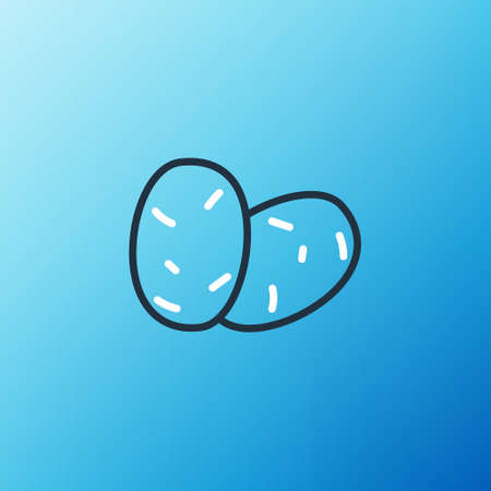 Line Potato icon isolated on blue background. Colorful outline concept. Vectorのイラスト素材