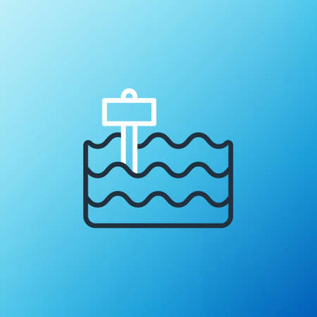 Line Garden bed or cultivation bed icon isolated on blue background. Colorful outline concept. Vectorのイラスト素材