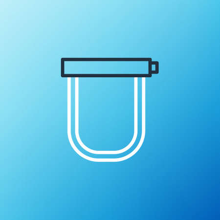 Line Bicycle lock U shaped industrial icon isolated on blue background. Colorful outline concept. Vectorのイラスト素材