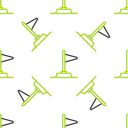 Line Flag icon isolated seamless pattern on white background. Victory, winning and conquer adversity concept. Vectorのイラスト素材