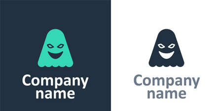 Logotype Ghost icon isolated on white background. Logo design template element. Vectorのイラスト素材