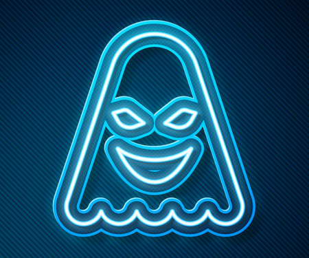 Glowing neon line Ghost icon isolated on blue background. Vectorのイラスト素材