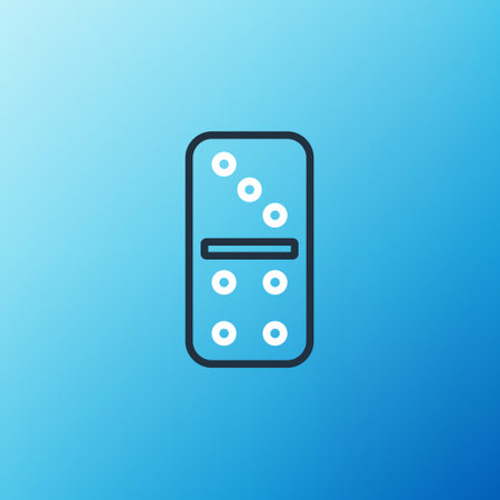 Line Domino icon isolated on blue background. Colorful outline concept. Vectorのイラスト素材