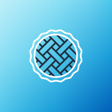 Line Homemade pie icon isolated on blue background. Colorful outline concept. Vectorのイラスト素材
