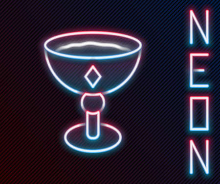 Glowing neon line Medieval goblet icon isolated on black background. Colorful outline concept. Vectorのイラスト素材