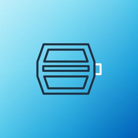 Line Bicycle pedal icon isolated on blue background. Colorful outline concept. Vector