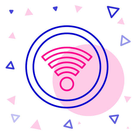Line WiFi wireless internet network symbol icon isolated on white background. Colorful outline concept. Vectorのイラスト素材