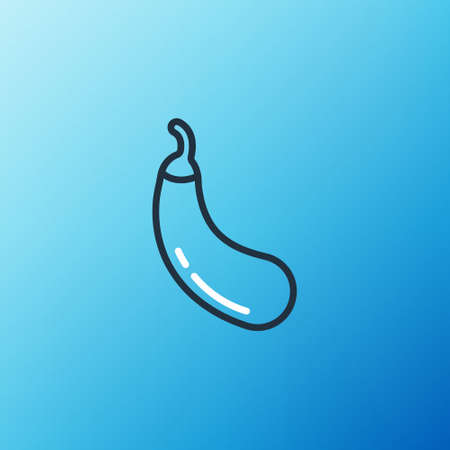 Line Eggplant icon isolated on blue background. Colorful outline concept. Vectorのイラスト素材
