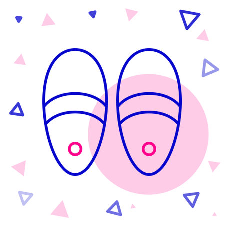 Line Slippers icon isolated on white background. Flip flops sign. Colorful outline concept. Vectorのイラスト素材
