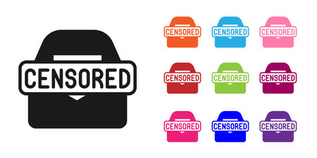 Black Censored stamp icon isolated on white background. Set icons colorful. Vectorのイラスト素材
