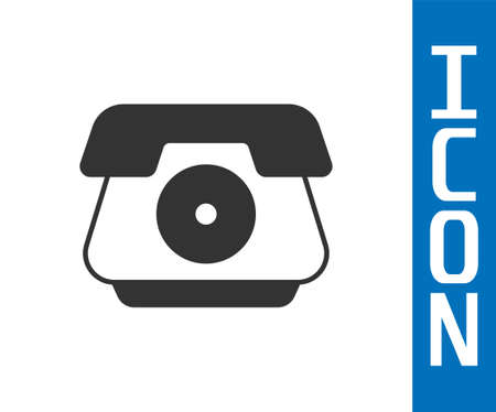 Grey Telephone handset icon isolated on white background. Phone sign. Vectorのイラスト素材