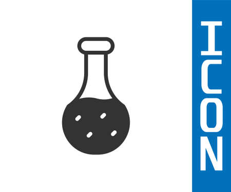 Grey Test tube and flask chemical laboratory test icon isolated on white background. Laboratory glassware sign. Vectorのイラスト素材