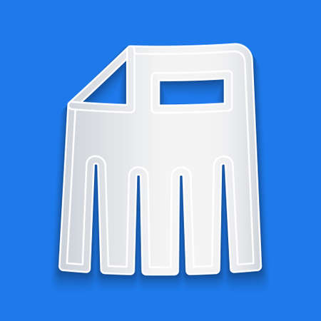 Paper cut Paper shredder confidential and private document office information protection icon isolated on blue background. Paper art style. Vectorのイラスト素材