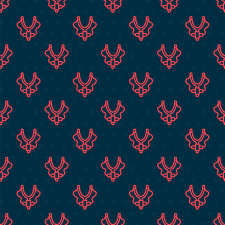 Red line Slingshot icon isolated seamless pattern on black background. Vectorのイラスト素材