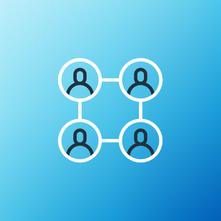 Line BFF or best friends forever icon isolated on blue background. Colorful outline concept. Vectorのイラスト素材