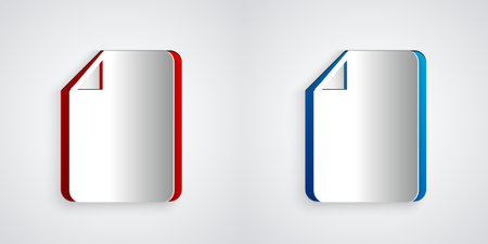 Paper cut File document icon isolated on grey background. Checklist icon. Business concept. Paper art style. Vectorのイラスト素材