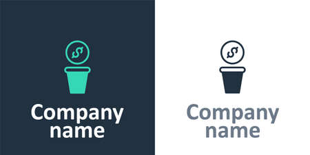 Logotype Donation money icon isolated on white background. Hand give money as donation symbol. Donate money and charity concept.のイラスト素材