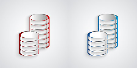 Paper cut Gold coin money icon isolated on grey background. Banking currency sign. Cash symbol. Paper art style. Vectorのイラスト素材