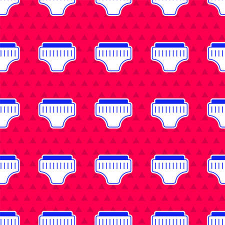 Blue Adult diaper icon isolated seamless pattern on red background. Vectorのイラスト素材