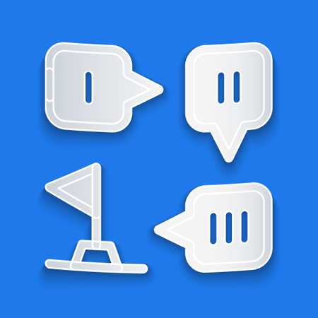 Paper cut Planning strategy concept icon isolated on blue background. Formation and tactic. Paper art style. Vectorのイラスト素材