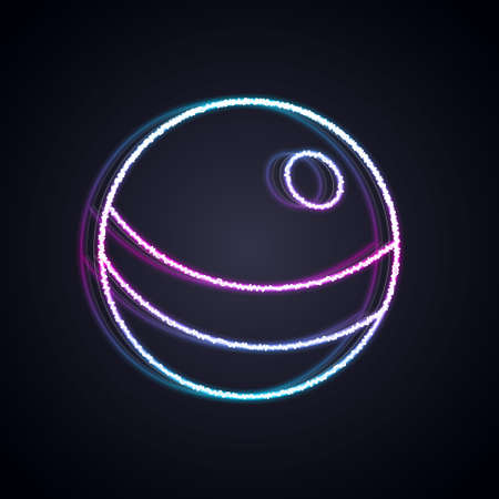 Glowing neon line Beach ball icon isolated on black background. Children toy. Vectorのイラスト素材
