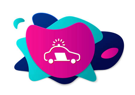 Color Police car and police flasher icon isolated on white background. Emergency flashing siren. Abstract banner with liquid shapes. Vectorのイラスト素材