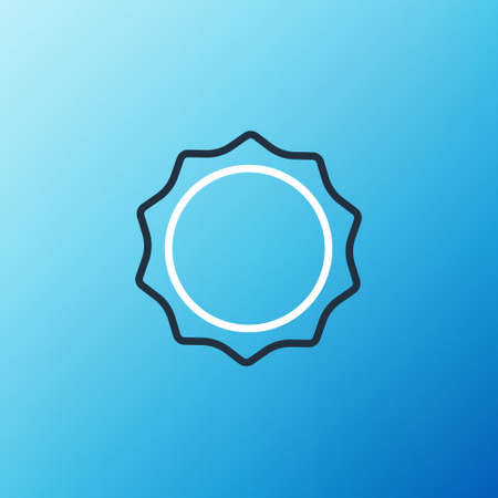 Line Sun icon isolated on blue background. Colorful outline concept. Vectorのイラスト素材